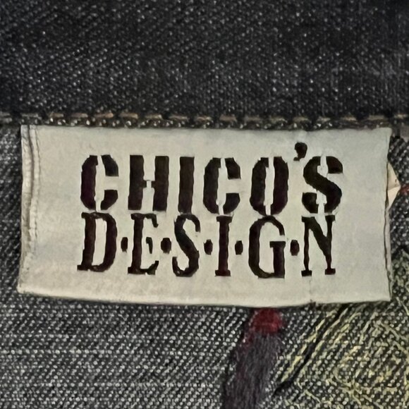 Chico DESIGN Denim Jacket Embroidered Beaded Silk APPLIQUE Gecko Accents - Picture 11 of 13